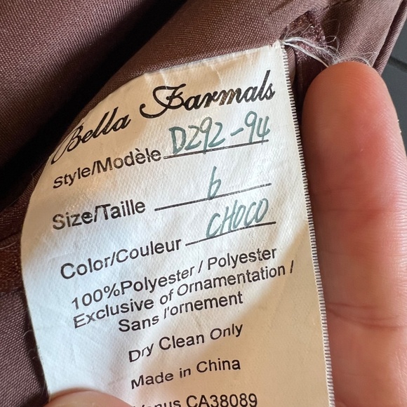 Bella Formals - Chocolate Brown Formal Dress - Size 6 - Picture 10 of 10